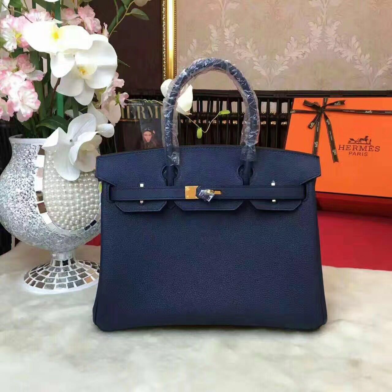Hermes Birkin Bag Original Leather 17825 Blue Hermes Birkin Bag Original Leather 17825 Blue