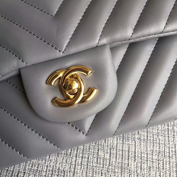 Chanel Flap Shoulder Bags Grey Original Sheepskin CF1112 Gold Chanel Flap Shoulder Bags Grey Original Sheepskin CF1112 Gold