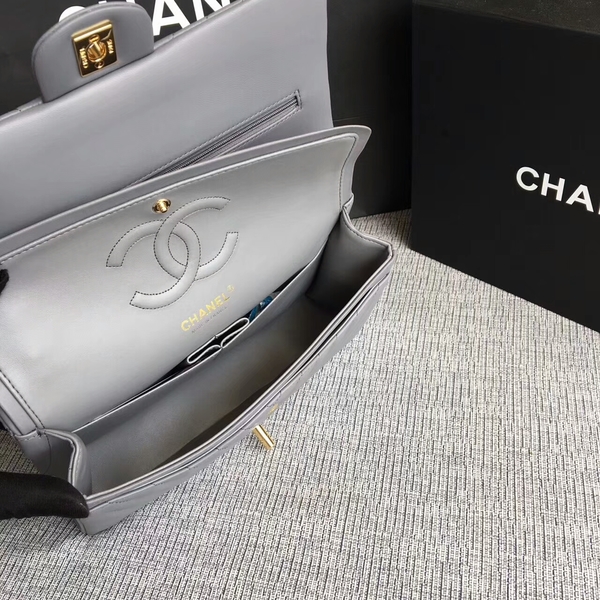 Chanel Flap Shoulder Bags Grey Original Sheepskin CF1112 Gold Chanel Flap Shoulder Bags Grey Original Sheepskin CF1112 Gold