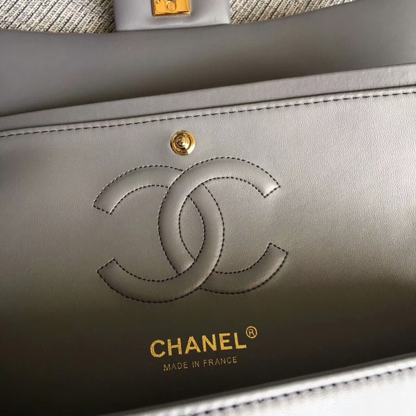 Chanel Flap Shoulder Bags Grey Original Sheepskin CF1112 Gold Chanel Flap Shoulder Bags Grey Original Sheepskin CF1112 Gold