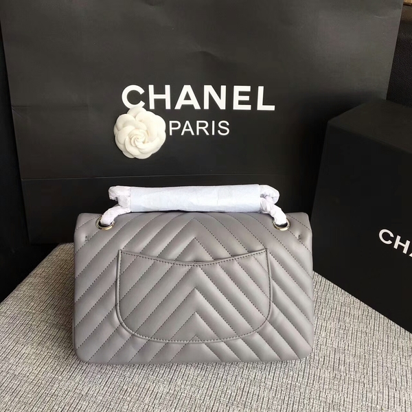 Chanel Flap Shoulder Bags Grey Original Sheepskin CF1112 Silver Chanel Flap Shoulder Bags Grey Original Sheepskin CF1112 Silver
