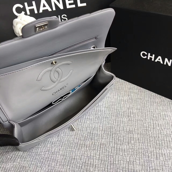 Chanel Flap Shoulder Bags Grey Original Sheepskin CF1112 Silver Chanel Flap Shoulder Bags Grey Original Sheepskin CF1112 Silver