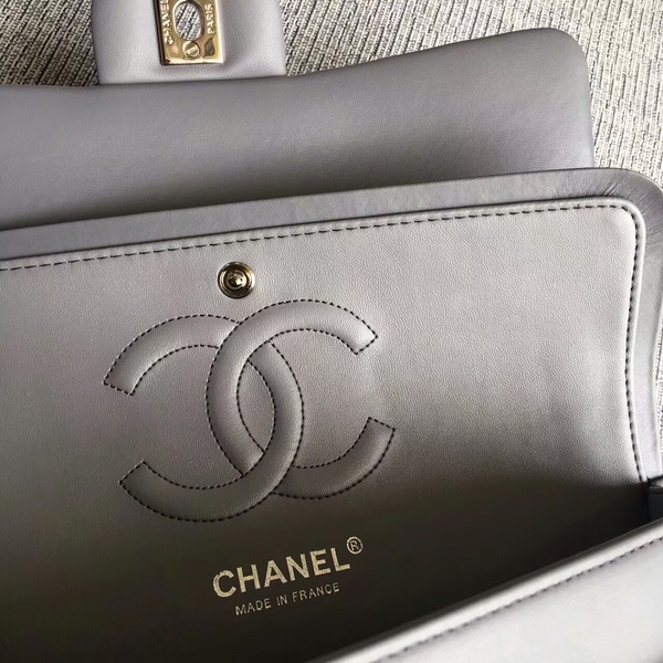 Chanel Flap Shoulder Bags Grey Original Sheepskin CF1112 Silver Chanel Flap Shoulder Bags Grey Original Sheepskin CF1112 Silver
