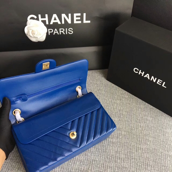 Chanel Flap Shoulder Bags Blue Original Sheepskin CF1112 Gold Chanel Flap Shoulder Bags Blue Original Sheepskin CF1112 Gold