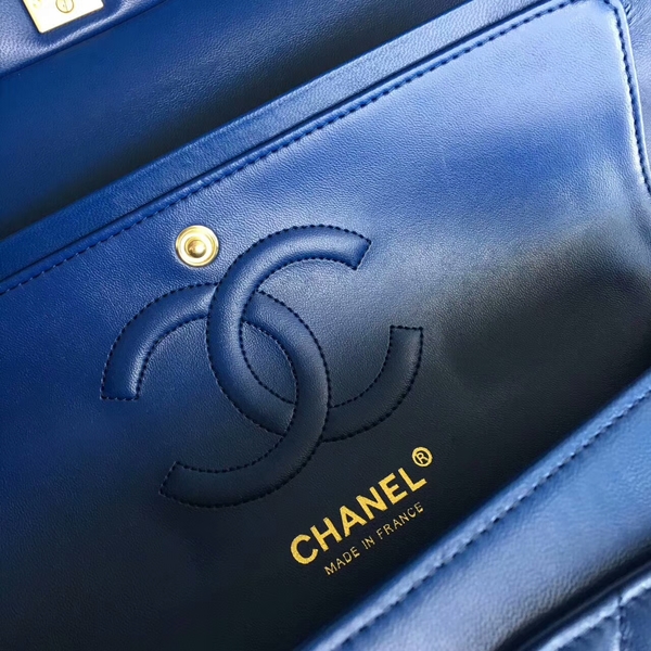 Chanel Flap Shoulder Bags Blue Original Sheepskin CF1112 Gold Chanel Flap Shoulder Bags Blue Original Sheepskin CF1112 Gold