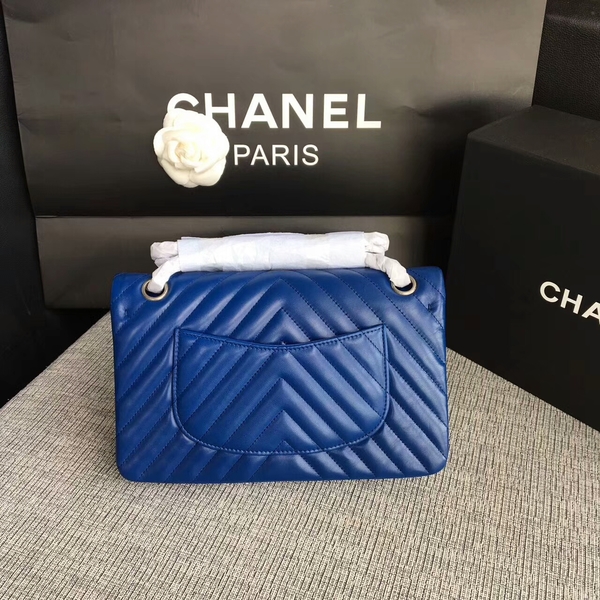 Chanel Flap Shoulder Bags Blue Original Sheepskin CF1112 Silver Chanel Flap Shoulder Bags Blue Original Sheepskin CF1112 Silver