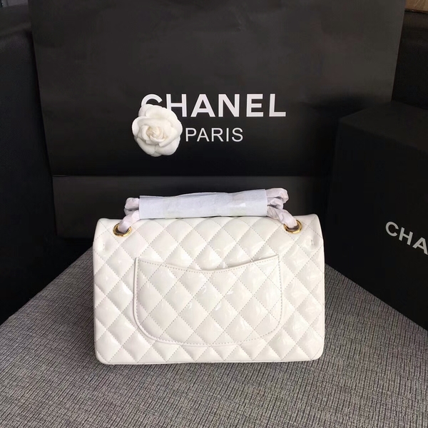Chanel Flap Shoulder Bags White Original Patent Leather CF1112 Gold Chanel Flap Shoulder Bags White Original Patent Leather CF1112 Gold