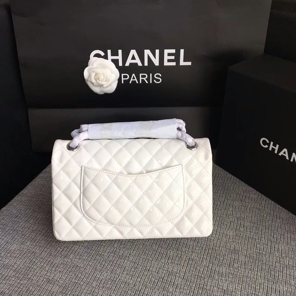 Chanel Flap Shoulder Bags White Original Patent Leather CF1112 Silver Chanel Flap Shoulder Bags White Original Patent Leather CF1112 Silver