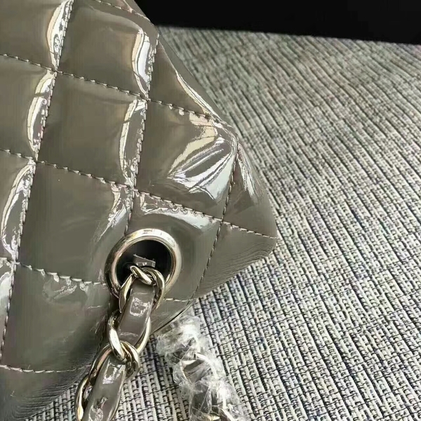 Chanel Flap Shoulder Bags Grey Original Patent Leather CF1112 Silver Chanel Flap Shoulder Bags Grey Original Patent Leather CF1112 Silver