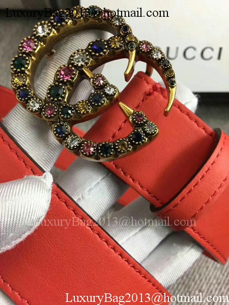 Gucci 34mm Leather Belt GG57001 Red Gucci 34mm Leather Belt GG57001 Red