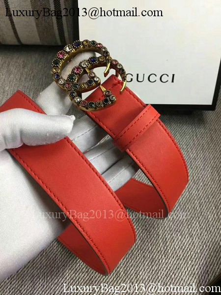 Gucci 34mm Leather Belt GG57001 Red Gucci 34mm Leather Belt GG57001 Red