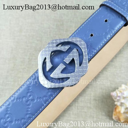 Gucci 38mm Leather Belt GG57098 Blue Gucci 38mm Leather Belt GG57098 Blue