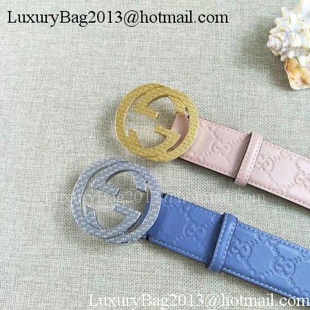 Gucci 38mm Leather Belt GG57098 Blue Gucci 38mm Leather Belt GG57098 Blue