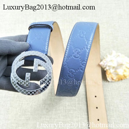 Gucci 38mm Leather Belt GG57099 Blue Gucci 38mm Leather Belt GG57099 Blue