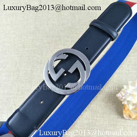 Gucci 40mm Leather Black Belt GG57560 Silver Gucci 40mm Leather Black Belt GG57560 Silver