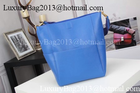 CELINE Sangle Seau Bag in Litchi Leather C3371 Blue CELINE Sangle Seau Bag in Litchi Leather C3371 Blue