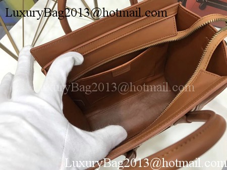 Celine Luggage Nano Tote Bag Original Leather CC3560 Brown Celine Luggage Nano Tote Bag Original Leather CC3560 Brown