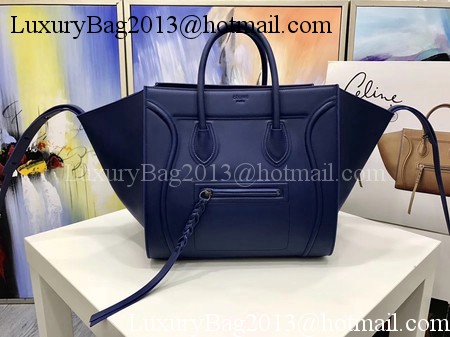 Celine Luggage Phantom Tote Bag Calfskin Leather CT3372 Blue Celine Luggage Phantom Tote Bag Calfskin Leather CT3372 Blue