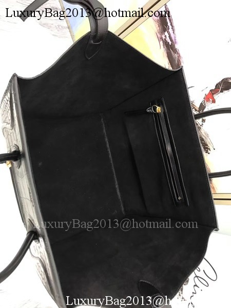Celine Luggage Phantom Tote Bag Croco Leather CT3372 Black Celine Luggage Phantom Tote Bag Croco Leather CT3372 Black