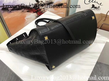 Celine Luggage Phantom Tote Bag Croco Leather CT3372 Black Celine Luggage Phantom Tote Bag Croco Leather CT3372 Black