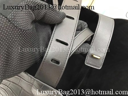 Celine Luggage Phantom Tote Bag Croco Leather CT3372 Black Celine Luggage Phantom Tote Bag Croco Leather CT3372 Black