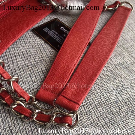 Chanel LE Boy Grand Shopping Tote Bag GST Red Cannage Pattern A50995 Silver Chanel LE Boy Grand Shopping Tote Bag GST Red Cannage Pattern A50995 Silver