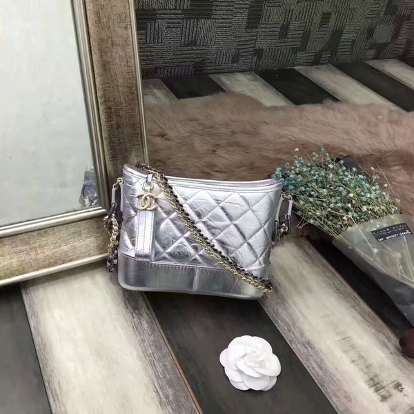 Chanel Gabrielle Calfskin Leather Shoulder Bag 8122A Silver Chanel Gabrielle Calfskin Leather Shoulder Bag 8122A Silver