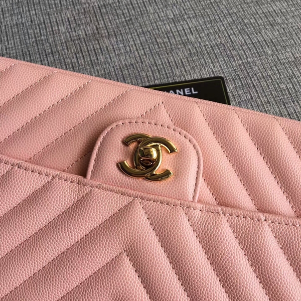 Chanel Flap Shoulder Bags Pink Original Calfskin Leather CF1112 Gold Chanel Flap Shoulder Bags Pink Original Calfskin Leather CF1112 Gold