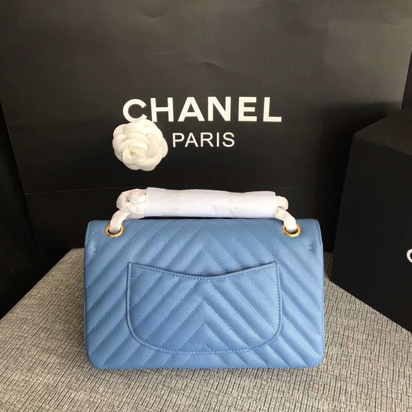 Chanel Flap Shoulder Bags Skyblue Original Calfskin Leather CF1112 Gold Chanel Flap Shoulder Bags Skyblue Original Calfskin Leather CF1112 Gold