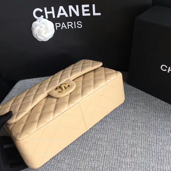 Chanel Flap Shoulder Bags Camel Original Lambskin Leather CF1113 Glod Chanel Flap Shoulder Bags Camel Original Lambskin Leather CF1113 Glod