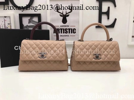 Chanel Classic Red Top Handle Bag Apricot Original Leather A92991 Silver Chanel Classic Red Top Handle Bag Apricot Original Leather A92991 Silver