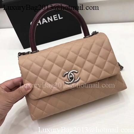 Chanel Classic Red Top Handle Bag Apricot Original Leather A92991 Silver Chanel Classic Red Top Handle Bag Apricot Original Leather A92991 Silver