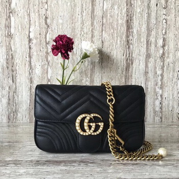 Gucci GG Marmont Matelasse Shoulder Bag 443497 Black Gucci GG Marmont Matelasse Shoulder Bag 443497 Black
