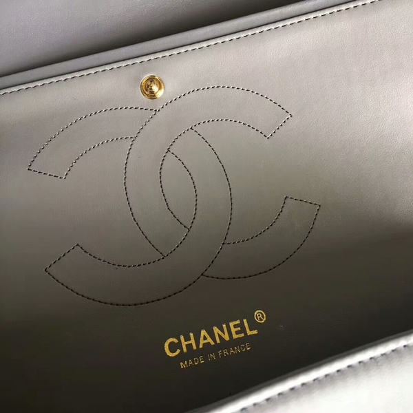Chanel Flap Shoulder Bags Grey Original Lambskin Leather CF1113 Glod Chanel Flap Shoulder Bags Grey Original Lambskin Leather CF1113 Glod