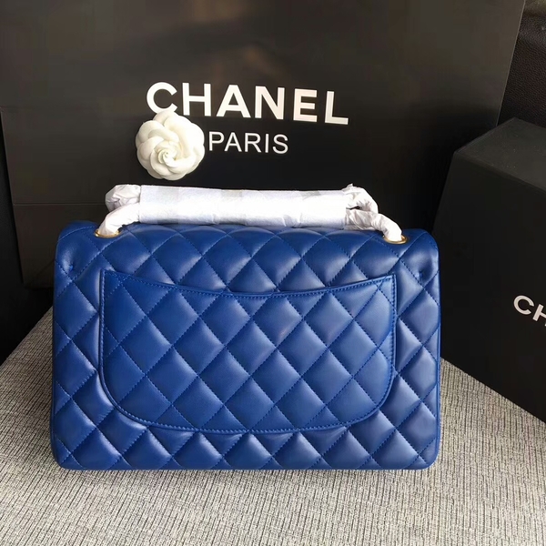 Chanel Flap Shoulder Bags Blue Original Lambskin Leather CF1113 Glod Chanel Flap Shoulder Bags Blue Original Lambskin Leather CF1113 Glod