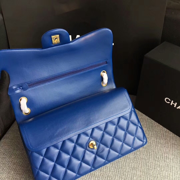 Chanel Flap Shoulder Bags Blue Original Lambskin Leather CF1113 Glod Chanel Flap Shoulder Bags Blue Original Lambskin Leather CF1113 Glod