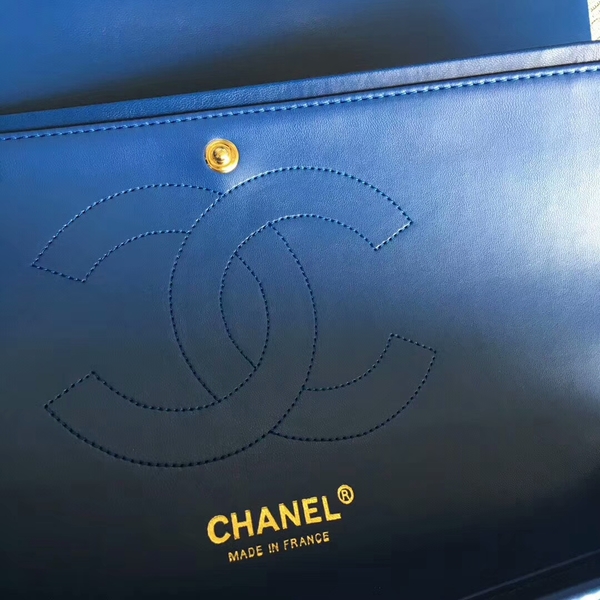 Chanel Flap Shoulder Bags Blue Original Lambskin Leather CF1113 Glod Chanel Flap Shoulder Bags Blue Original Lambskin Leather CF1113 Glod