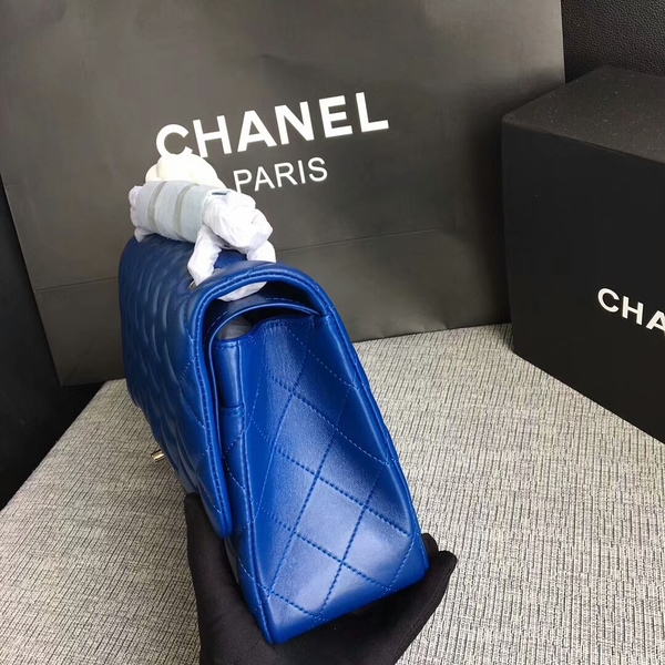 Chanel Flap Shoulder Bags Blue Original Lambskin Leather CF1113 Silver Chanel Flap Shoulder Bags Blue Original Lambskin Leather CF1113 Silver