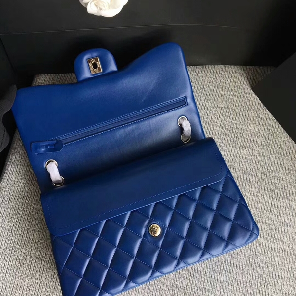 Chanel Flap Shoulder Bags Blue Original Lambskin Leather CF1113 Silver Chanel Flap Shoulder Bags Blue Original Lambskin Leather CF1113 Silver