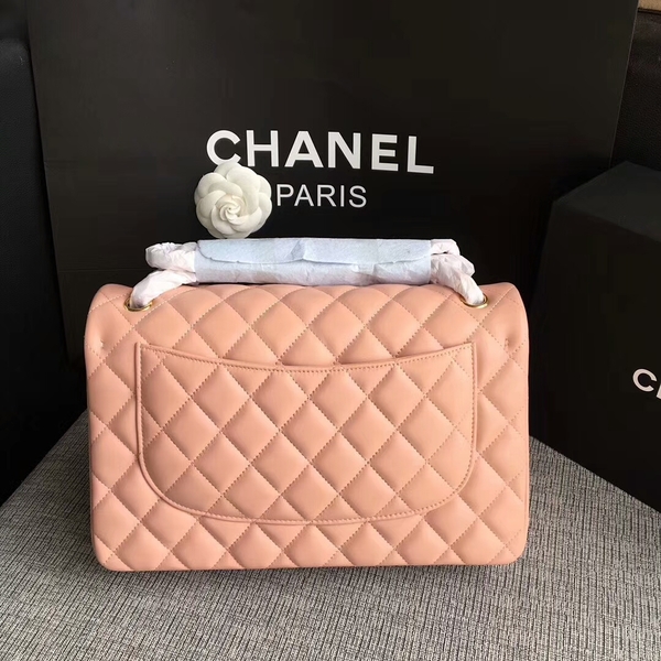 Chanel Flap Shoulder Bags Light Pink Original Lambskin Leather CF1113 Glod Chanel Flap Shoulder Bags Light Pink Original Lambskin Leather CF1113 Glod