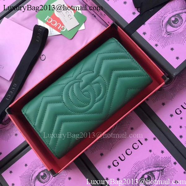 Gucci GG Marmont Continental Wallet 443436 Green Gucci GG Marmont Continental Wallet 443436 Green