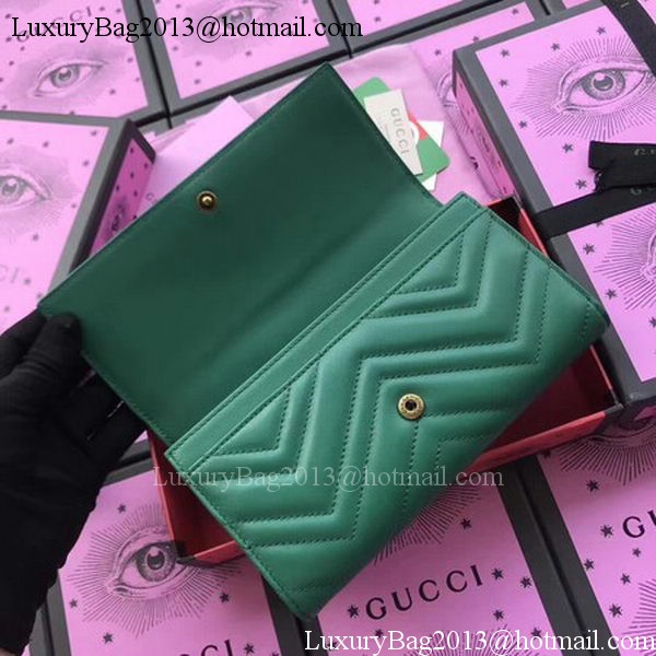 Gucci GG Marmont Continental Wallet 443436 Green Gucci GG Marmont Continental Wallet 443436 Green