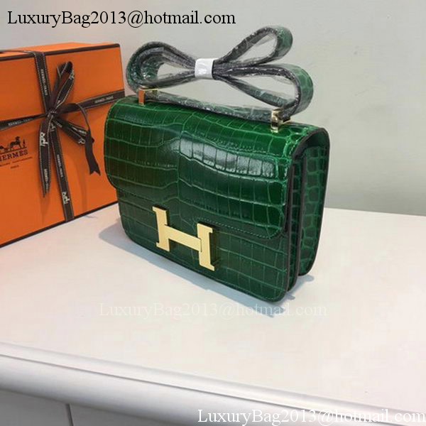 Hermes Constance Bag Croco Leather H9978C Green Hermes Constance Bag Croco Leather H9978C Green