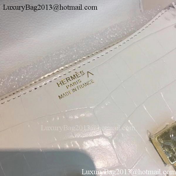 Hermes Constance Bag Croco Leather H9978C White Hermes Constance Bag Croco Leather H9978C White