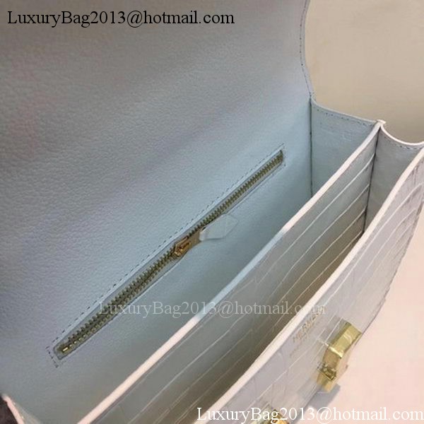Hermes Constance Bag Croco Leather H9978C White Hermes Constance Bag Croco Leather H9978C White