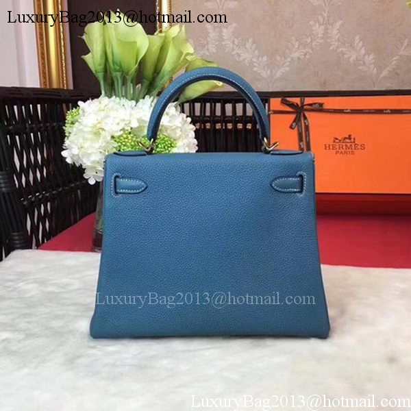 Hermes Kelly 32cm Shoulder Bag TOGO Leather KY32 Blue Hermes Kelly 32cm Shoulder Bag TOGO Leather KY32 Blue