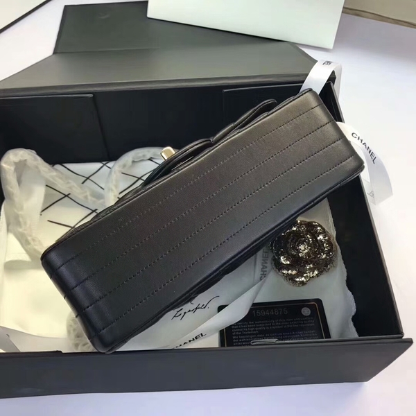 Chanel Classic Flap Bags Black Original Sheepskin Leather 1116 Gold Chanel Classic Flap Bags Black Original Sheepskin Leather 1116 Gold