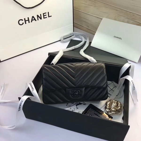 Chanel Classic Flap Bags Original Sheepskin Leather 1116 Black Chanel Classic Flap Bags Original Sheepskin Leather 1116 Black
