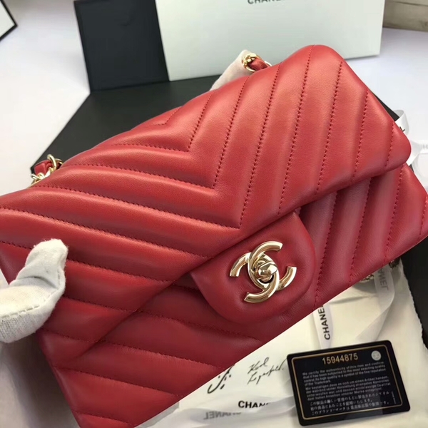 Chanel Classic Flap Bags Red Original Sheepskin Leather 1116 Gold Chanel Classic Flap Bags Red Original Sheepskin Leather 1116 Gold