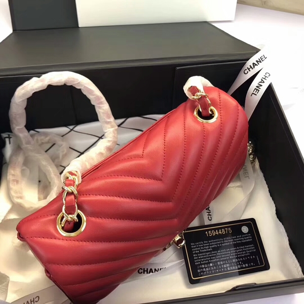 Chanel Classic Flap Bags Red Original Sheepskin Leather 1116 Gold Chanel Classic Flap Bags Red Original Sheepskin Leather 1116 Gold